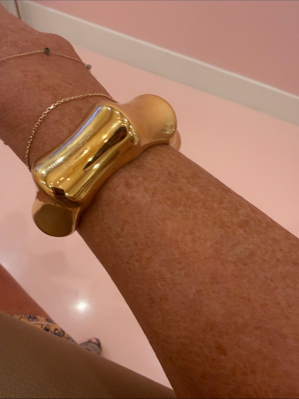 Polished Gold Sculptural Cuff Bracelet - Women Jewelry